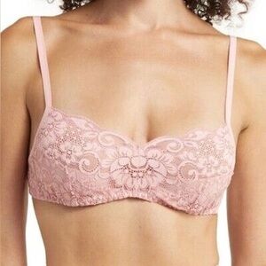NWT We are HAH Hook Up Wireless Demi Bra In Dusty Rose Pink Size C 30-38